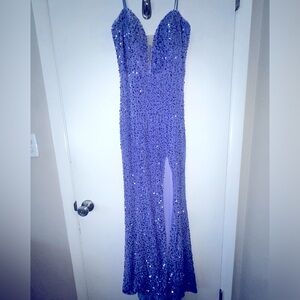 Lavender/ purple sequins gown .